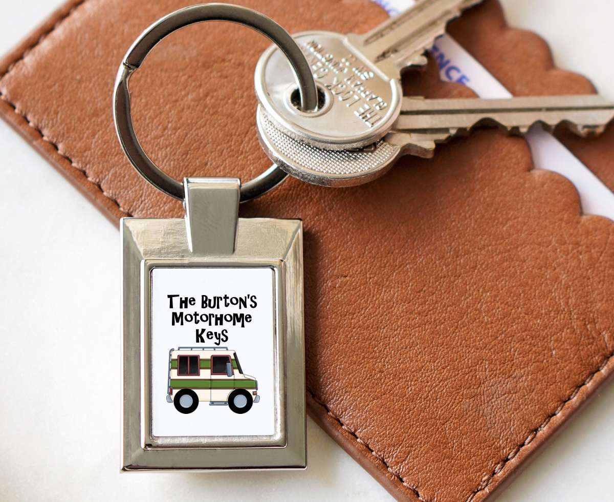 Personalised Cartoon Style Motorhome Keys Keyring